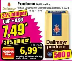 Norma Dallmayr Prodomo 100% Arabica Angebot