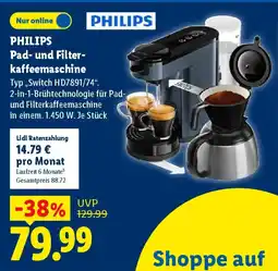 Lidl PHILIPS Pad- und Filterkaffeemaschine Angebot