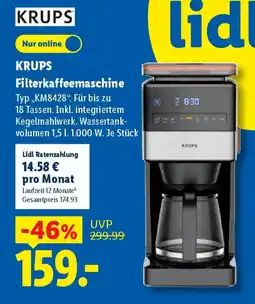 Lidl KRUPS Filterkaffeemaschine Angebot