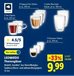 Lidl LEONARDO Thermogläser Angebot