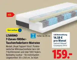 Lidl LIVARNO 7-Zonen-1000er-Taschenfederkern-Matratze Angebot
