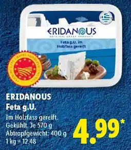 Lidl Eridanus Feta g.U. im Holzfass gereift Angebot
