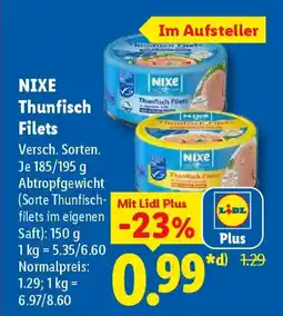 Lidl Nixe Thunfisch Filets Angebot