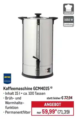 METRO Kaffeemaschine GCM4015 Angebot