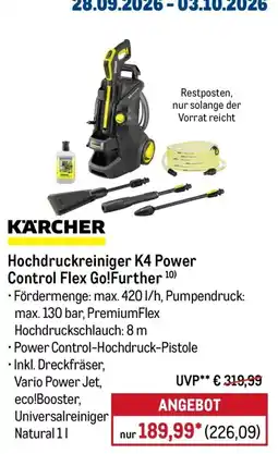 METRO KÄRCHER Hochdruckreiniger K4 Power Control Flex Go!Further Angebot