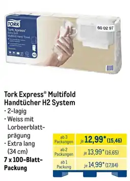 METRO Tork Express® Multifold Handtücher H2 System Angebot