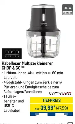 METRO Caso Design Kabelloser Multizerkleinerer CHOP & GO Angebot