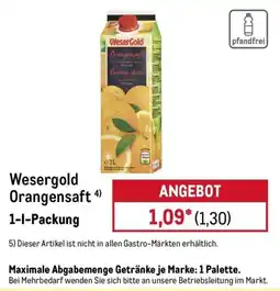 METRO Wesergold Orangensaft Angebot