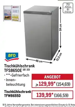 METRO aro Tischkühlschrank TFS8650E Angebot