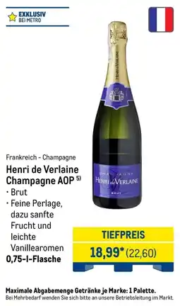 METRO Henri de Verlaine Champagne AOP Angebot