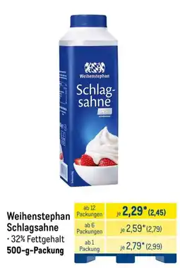 METRO Weihenstephan Schlagsahne Angebot