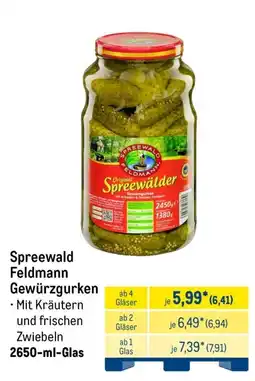 METRO Spreewald Feldmann Gewürzgurken Angebot