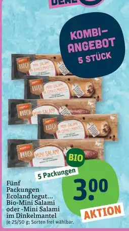 tegut Ecoland tegut... Bio-Mini Salami oder -Mini Salami im Dinkelmantel Angebot