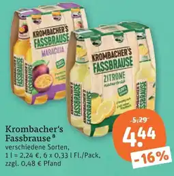 tegut Krombacher's Fassbrause Angebot