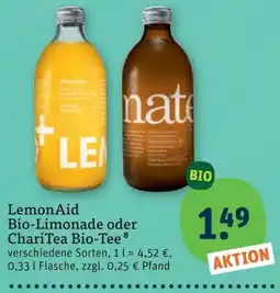 tegut LemonAid Bio-Limonade oder ChariTea Bio-Tee Angebot