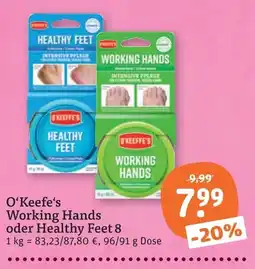 tegut O'Keefe's Working Hands oder Healthy Feet Angebot