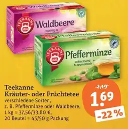 tegut Teekanne Kräuter- oder Früchtetee Angebot