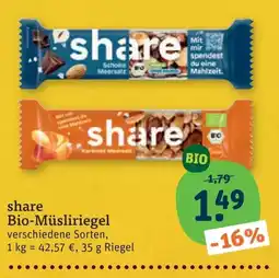 tegut share Bio-Müsliriegel Angebot