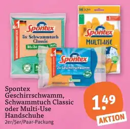 tegut Spontex Geschirrschwamm, Schwammtuch Classic oder Multi-Use Handschuhe Angebot