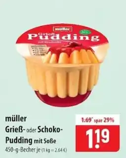 Famila Nord Ost müller Grieß- oder Schoko-Pudding mit Soße Angebot
