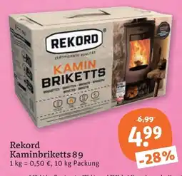 tegut Rekord Kaminbriketts 89 Angebot