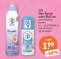 tegut CD Deo Spray oder Roll on Angebot