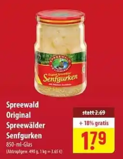Famila Nord Ost Spreewald Original Spreewälder Senfgurken Angebot