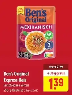 Famila Nord Ost Ben's Original Express-Reis Angebot