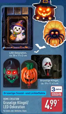 Aldi Nord HOME CREATION Gruselige Klingel/LED-Dekoration Angebot
