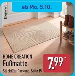 Aldi Nord HOME CREATION Fußmatte Angebot
