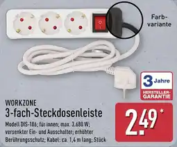 Aldi Nord WORKZONE 3-fach-Steckdosenleiste Angebot