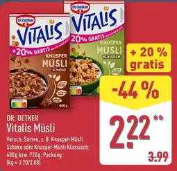 Aldi Nord Dr. Oetker Vitalis Müsli Angebot