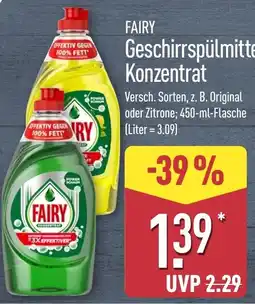 Aldi Nord FAIRY Geschirrspülmittel Konzentrat Angebot