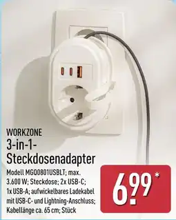 Aldi Nord WORKZONE 3-in-1-Steckdosenadapter Angebot