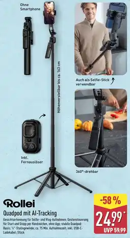 Aldi Nord Rollei Quadpod mit AI-Tracking Angebot