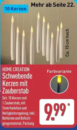 Aldi Nord HOME CREATION Schwebende Kerzen mit Zauberstab Angebot