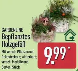 Aldi Nord GARDENLINE Bepflanztes Holzgefäß Angebot