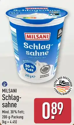 Aldi Nord MILSANI Schlagsahne Angebot