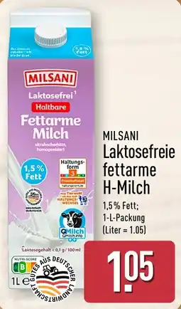 Aldi Nord MILSANI Laktosefreie fettarme H-Milch Angebot