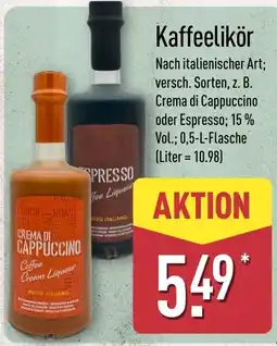 Aldi Nord LUNCH ROAST CREMA DI CAPPUCCINO Coffee Cream Liqueur Angebot