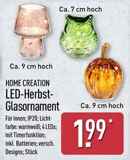 Aldi Nord HOME CREATION LED-Herbst-Glasornament Angebot