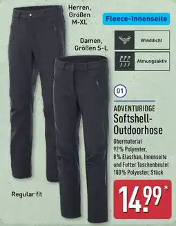 Aldi Nord ADVENTURIDGE Softshell-Outdoorhose Angebot