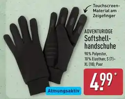 Aldi Nord ADVENTURIDGE Softshell-handschuhe Angebot