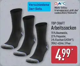 Aldi Nord TOP CRAFT Arbeitssocken Angebot