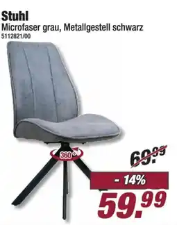 Poco Stuhl Microfaser grau, Metallgestell schwarz Angebot