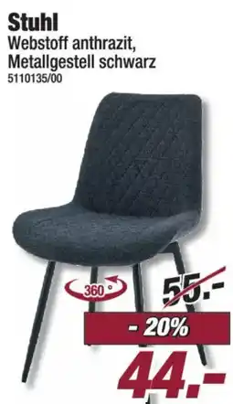 Poco Stuhl Webstoff anthrazit, Metallgestell schwarz Angebot