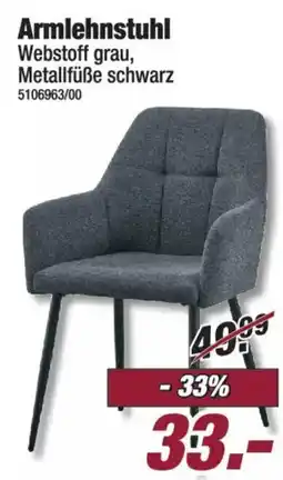 Poco Armlehnstuhl Webstoff grau, Metallfüße schwarz Angebot