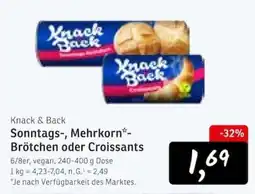 KONSUM Knack & Back Sonntags-, Mehrkorn*-Brötchen oder Croissants Angebot