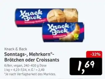 KONSUM Knack & Back Sonntags-, Mehrkorn*-Brötchen oder Croissants Angebot