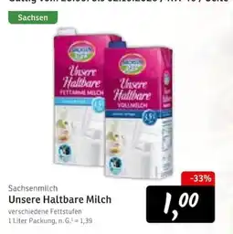 KONSUM Sachsenmilch Unsere Haltbare Milch Angebot